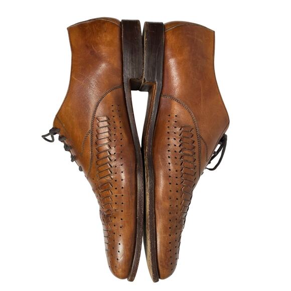 Cole Haan Woven Leather Design Oxford Loafer Shoes - Picture 3 of 9